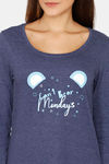 Rosaline Starry Nights Knit Cotton Pyjama Set - Ocean Cavern — thumbnail 5